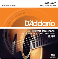 D'ADDARIO EJ10 80/20 BRONZE EXTRA LIGHT 10-47