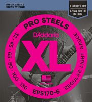 D'ADDARIO EPS170-6 ProSteels 6-String Bass, Light, 30-130, Long Scale